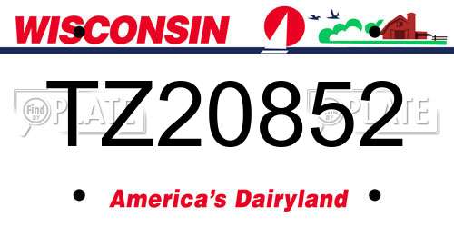 TZ20852 Wisconsin License Plate