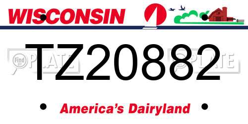 TZ20882 Wisconsin License Plate