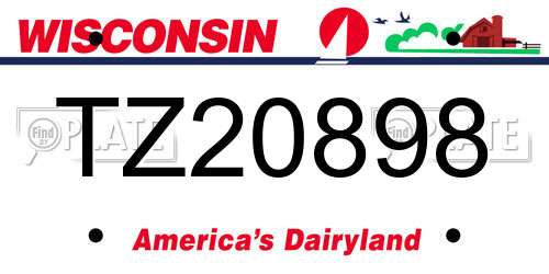 TZ20898 Wisconsin License Plate