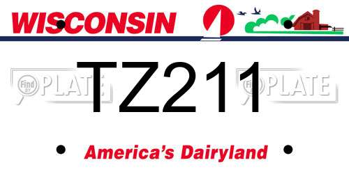 TZ211 Wisconsin License Plate