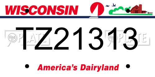 TZ21313 Wisconsin License Plate