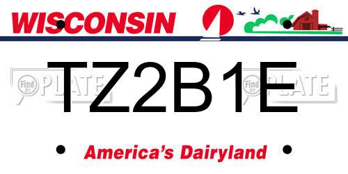 TZ2B1E Wisconsin License Plate