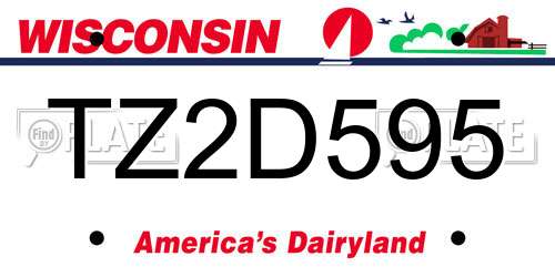 TZ2D595 Wisconsin License Plate