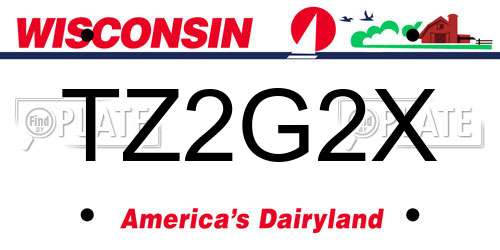 TZ2G2X Wisconsin License Plate