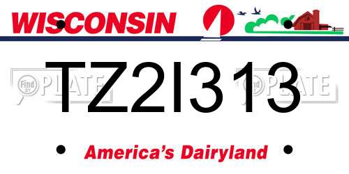 TZ2I313 Wisconsin License Plate