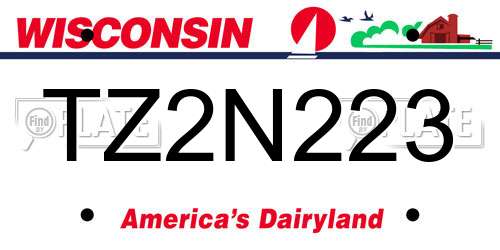 TZ2N223 Wisconsin License Plate