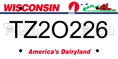 TZ2O226 Wisconsin License Plate