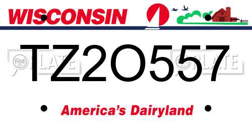 TZ2O557 Wisconsin License Plate