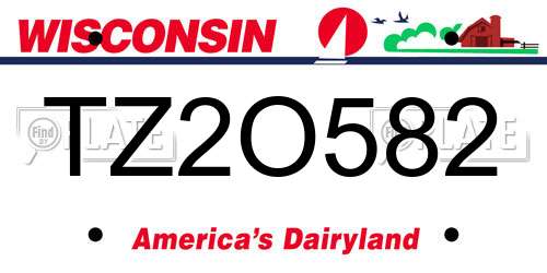 TZ2O582 Wisconsin License Plate