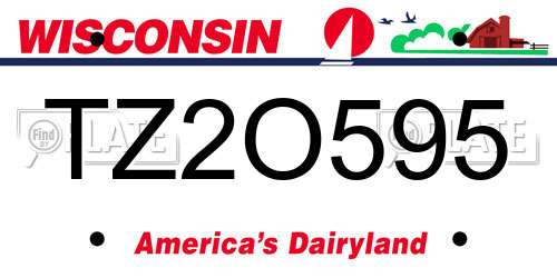 TZ2O595 Wisconsin License Plate