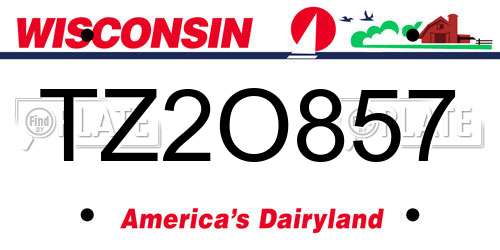TZ2O857 Wisconsin License Plate