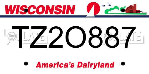 TZ2O887 Wisconsin License Plate