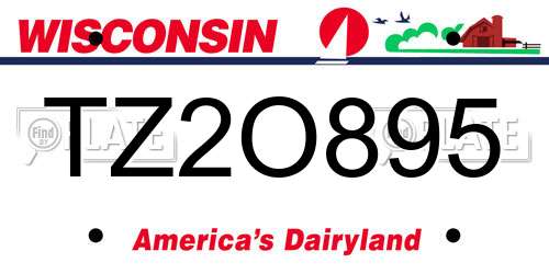 TZ2O895 Wisconsin License Plate