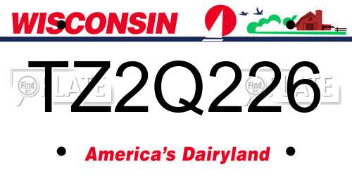 TZ2Q226 Wisconsin License Plate