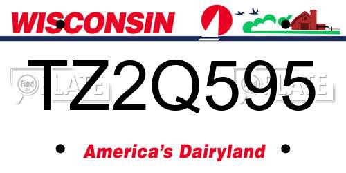 TZ2Q595 Wisconsin License Plate