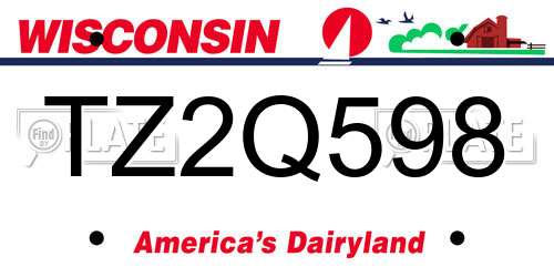 TZ2Q598 Wisconsin License Plate