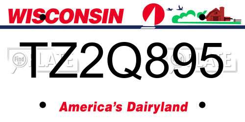 TZ2Q895 Wisconsin License Plate