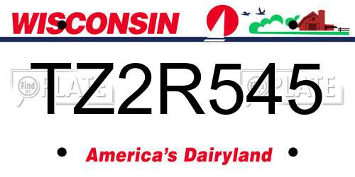 TZ2R545 Wisconsin License Plate