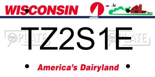 TZ2S1E Wisconsin License Plate
