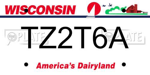 TZ2T6A Wisconsin License Plate
