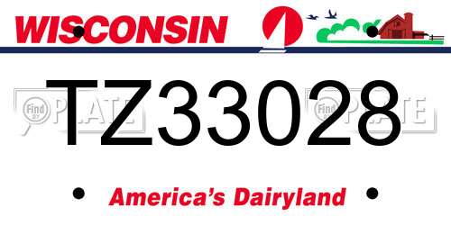 TZ33028 Wisconsin License Plate