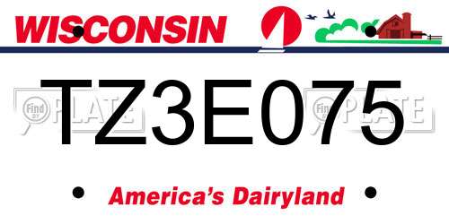 TZ3E075 Wisconsin License Plate