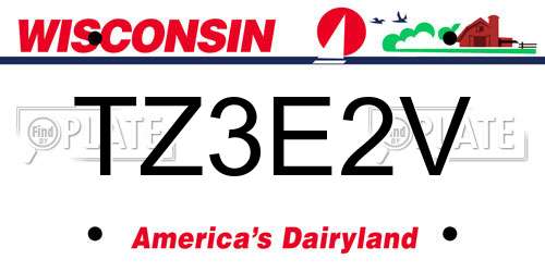 TZ3E2V Wisconsin License Plate