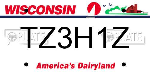 TZ3H1Z Wisconsin License Plate