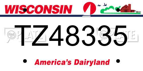 TZ48335 Wisconsin License Plate