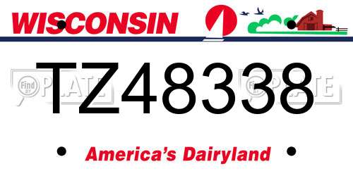 TZ48338 Wisconsin License Plate