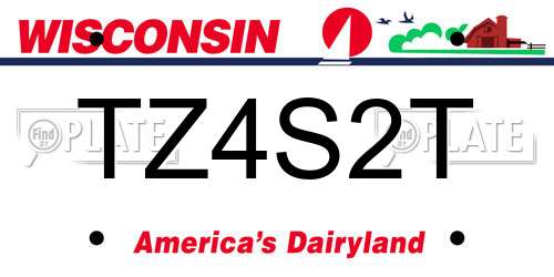 TZ4S2T Wisconsin License Plate