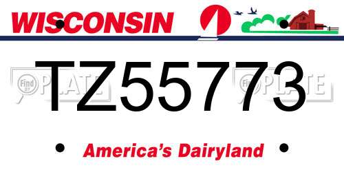 TZ55773 Wisconsin License Plate