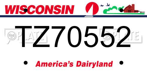 TZ70552 Wisconsin License Plate