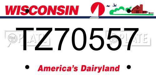 TZ70557 Wisconsin License Plate