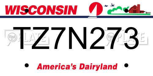 TZ7N273 Wisconsin License Plate