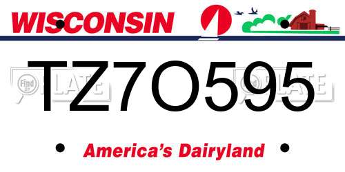 TZ7O595 Wisconsin License Plate