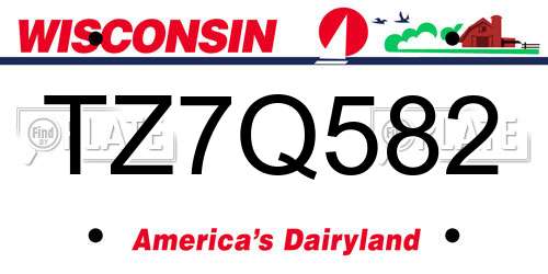 TZ7Q582 Wisconsin License Plate