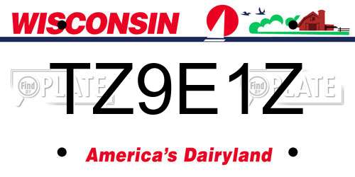 TZ9E1Z Wisconsin License Plate