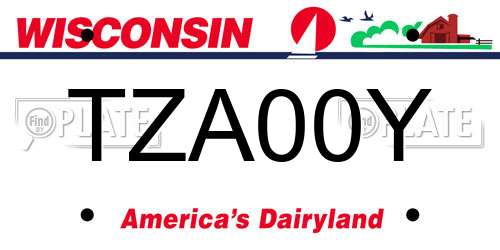 TZA00Y Wisconsin License Plate