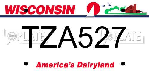 TZA527 Wisconsin License Plate
