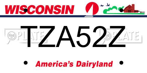 TZA52Z Wisconsin License Plate