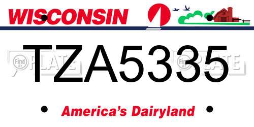 TZA5335 Wisconsin License Plate