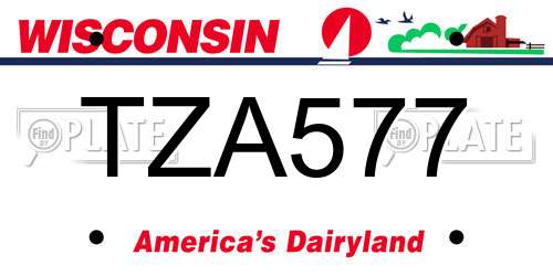 TZA577 Wisconsin License Plate