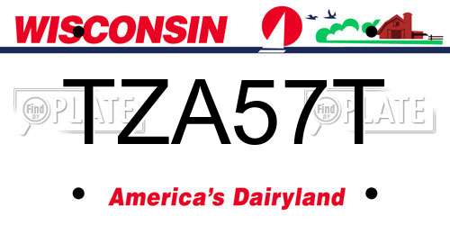 TZA57T Wisconsin License Plate