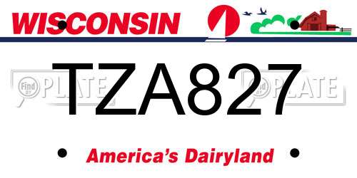 TZA827 Wisconsin License Plate