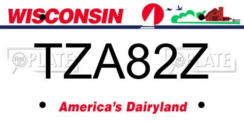 TZA82Z Wisconsin License Plate