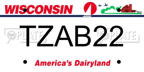 TZAB22 Wisconsin License Plate
