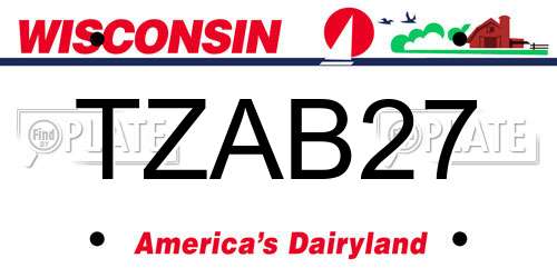 TZAB27 Wisconsin License Plate