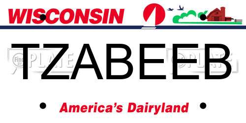 TZABEEB Wisconsin License Plate