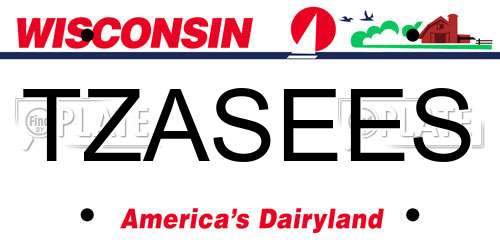 TZASEES Wisconsin License Plate